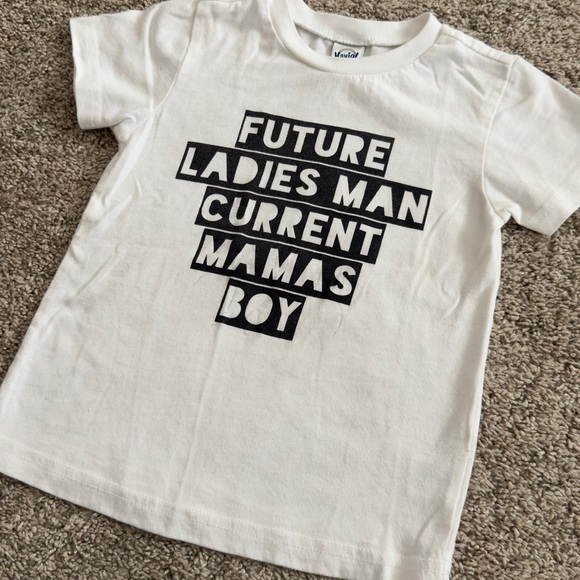 Toddler boys short sleeve graphic tee future ladies man current mamas boy tee 3T - Picture 2 of 6